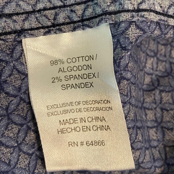 Lee Blue Checked Short Sleeve Button Down Shirt Men's Regular Size XL - Picture 6 of 7